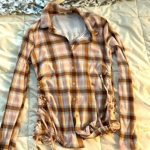 Brown and Pink Button Down